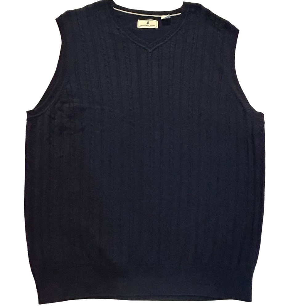 Southern Pines Cotton Navy Sweater Vest XL